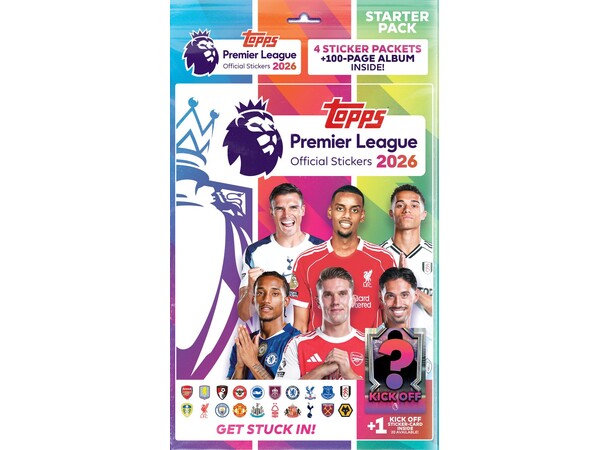 Premier League 2026 Sticker Starter Pack Topps Official Stickers 