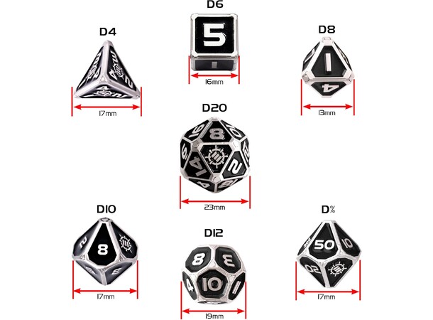 RPG Dice Set Metal Enhance 