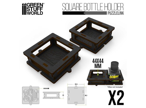 Square Bottle Holder for Cement Glue Green Stuff World 
