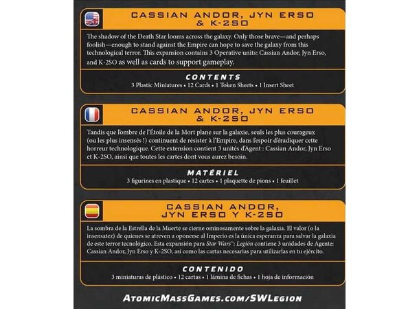 Star Wars Legion Cassian/Jyn/K-2SO Cassian Andor, Jyn Erso & K-2SO 