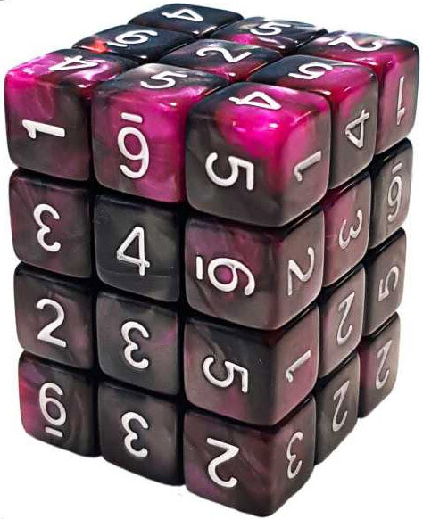 D6 12mm Dice Purple Swirl - 36 stk Green Stuff World