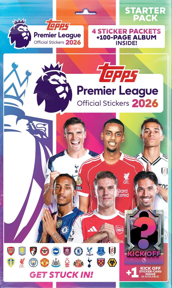 Premier League 2026 Sticker Starter Pack Topps Official Stickers