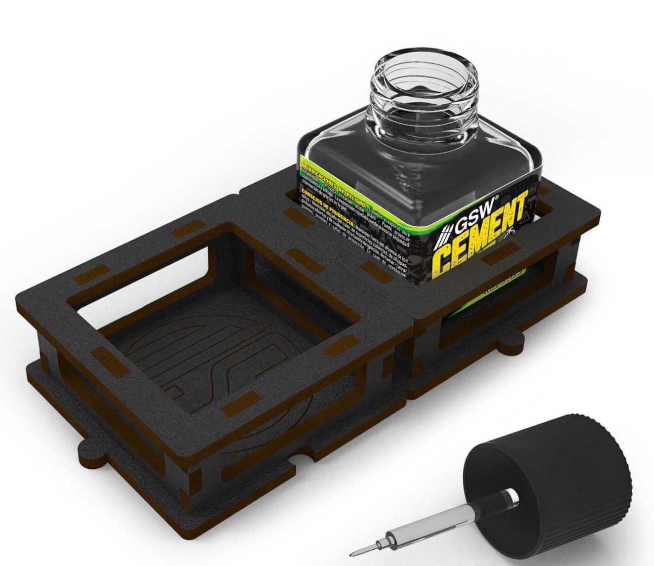 Square Bottle Holder for Cement Glue Green Stuff World