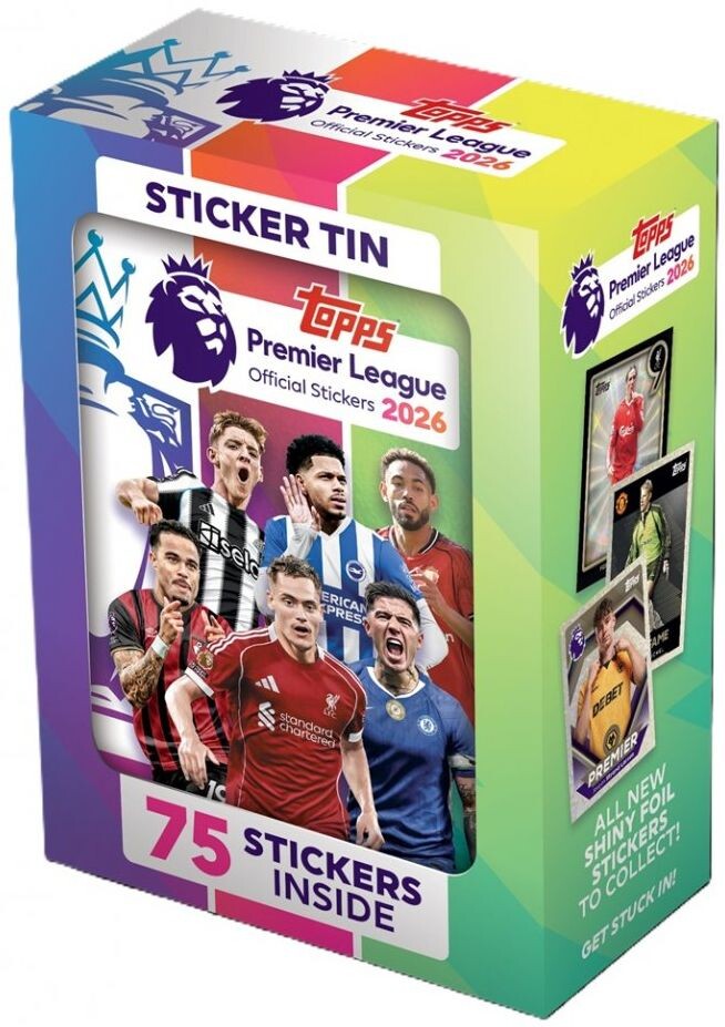 Premier League 2026 Sticker Tin Box Topps Official Stickers