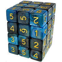 D6 12mm Dice Blue Swirl - 36 st Green Stuff World