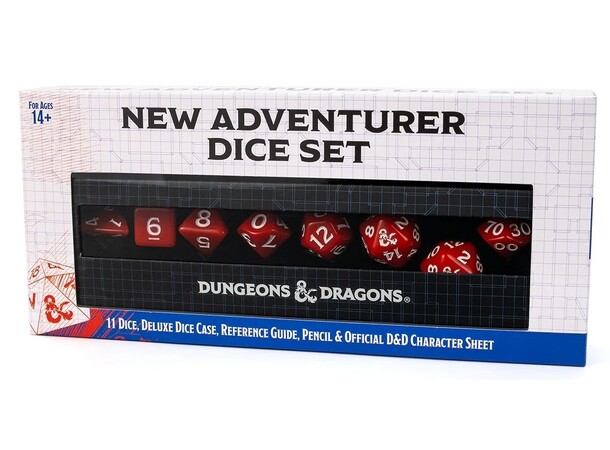 D&D New Adventurer Dice Set - Red 