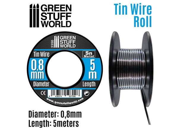 Flexible Tin Wire Roll - 0,8mm (5 meter) Green Stuff World 