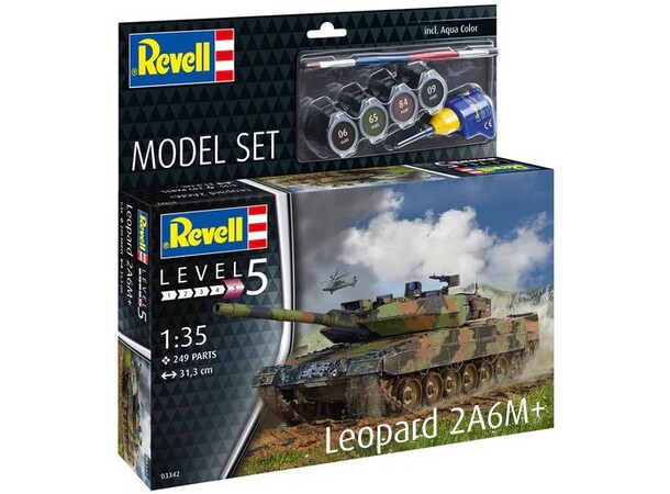 Leopard 2 A6M+ Starter Set Revell 1:35 Byggesett 
