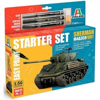M4A3E8 Sherman Fury Starter Set Italeri 1:56 Byggesett