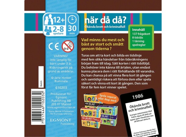 När då då Pocket - SVENSK Ökända brott och kriminalfall 