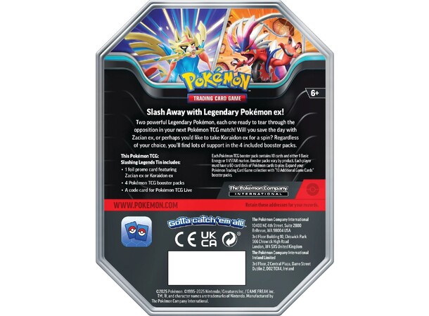 Pokemon Tin Box Koraidon ex Slashing Legends 