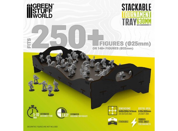 Stackable Tournament Tray 630mm Green Stuff World 