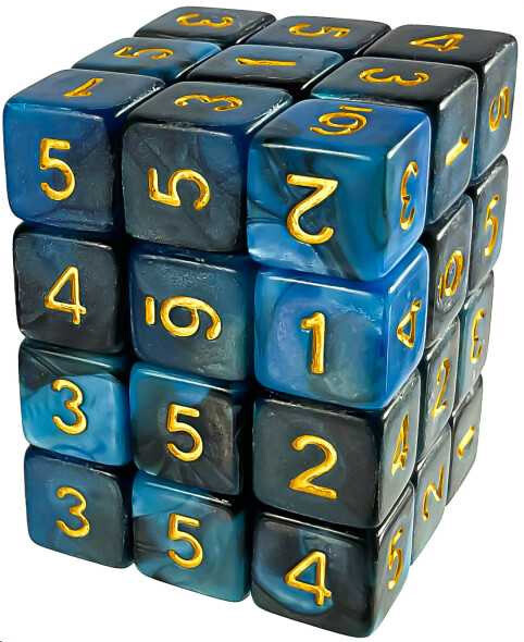 D6 12mm Dice Blue Swirl - 36 stk Green Stuff World