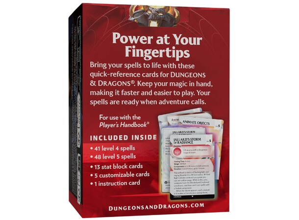 D&D Spells Levels 4-5 Dungeons & Dragons Reference Cards 