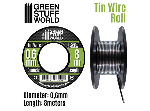 Flexible Tin Wire Roll - 0,6mm (8 meter) Green Stuff World 