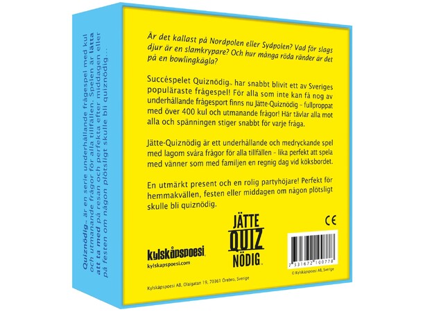 Jättequiznödig Partyspel Svensk utgåva 