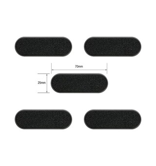 Plastbaser Svart Oval 70x25mm (5 stk)