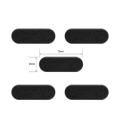 Plastbaser Svart Oval 70x25mm (5 stk)