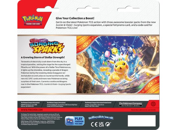 Pokemon Surging Sparks 3-Pack Zapdos