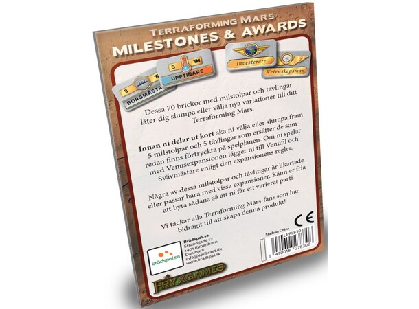 Terraforming Mars Milestones - SVENSK 
