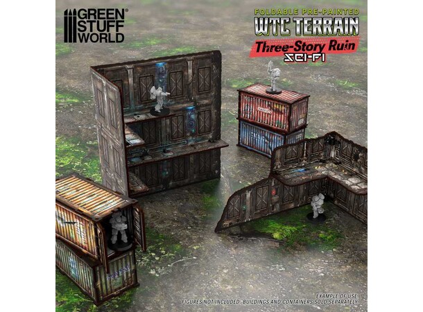 WTC Terrain Three-Story Ruin Sci-Fi Green Stuff World 