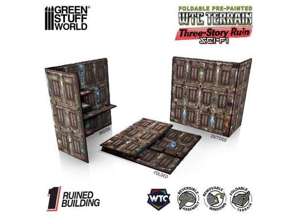 WTC Terrain Three-Story Ruin Sci-Fi Green Stuff World 