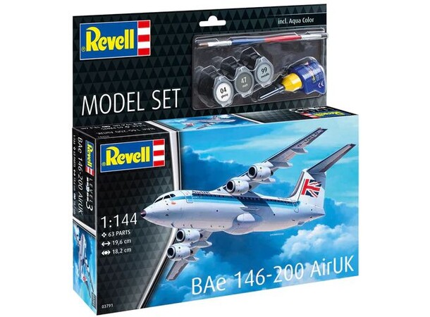 Bae 146-200 AirUK Starter Set Revell 1:144 Byggesett 