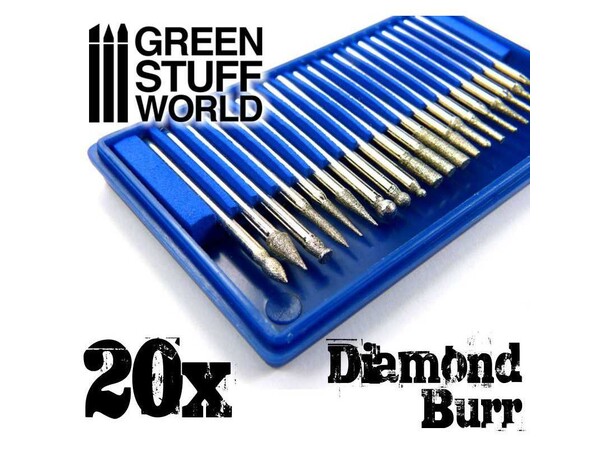 Diamond Burr Set (20 spisser) Green Stuff World