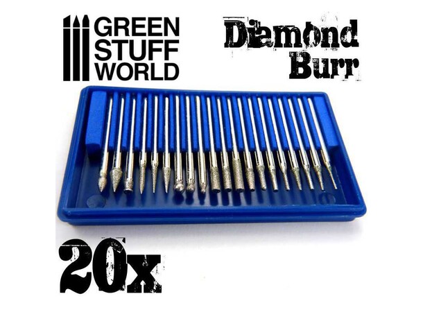 Diamond Burr Set (20 spisser) Green Stuff World 