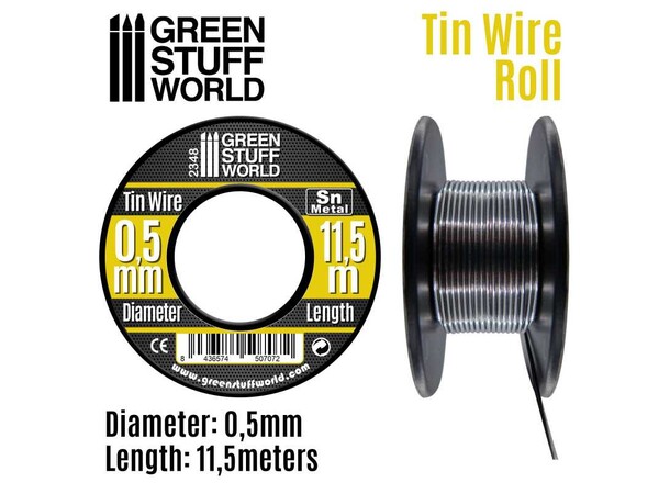 Flexible Tin Wire Roll - 0,5mm (11,5 m) Green Stuff World 