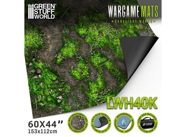 Neoprene Mat 44x60 Boneblight Marsh Green Stuff World - 114 x 155 cm 