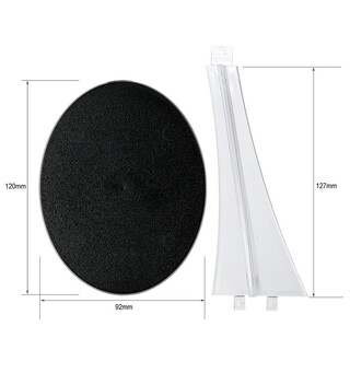 Plastbaser Svart Oval 120x92/Flying Stem