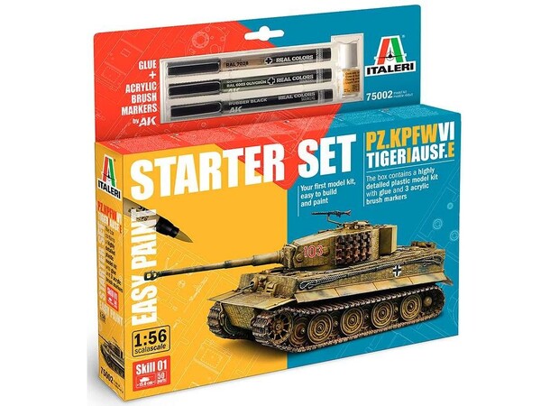 Pz. kpfw VI Tiger I Ausf. E Starter Set Italeri 1:56 Byggesett 