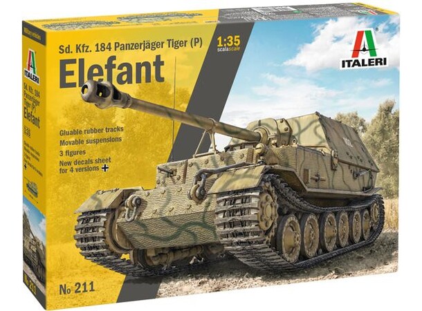 Sd Kfz 184 Panzerjäger Tiger Elefant Italeri 1:35 Byggesett 