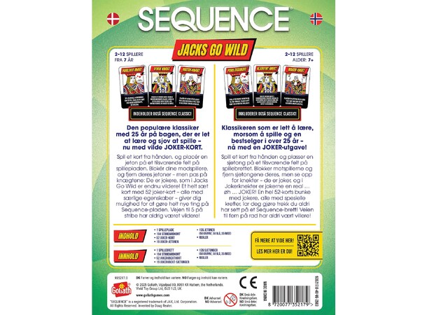 Sequence Jacks Go Wild Brettspill Norsk utgave 