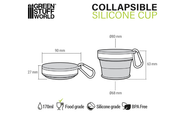 Silicone Collapsible Cup 170ml Green Stuff World 