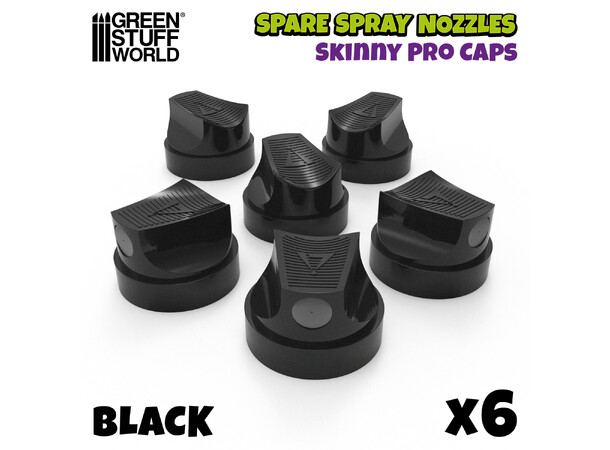 Skinny Pro Spray Caps (6 stk) - Black Green Stuff World 