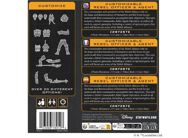 Star Wars Legion Customizable Rebel Officer & Agent 