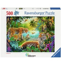 Tiger Family in Oasis 500 bitar Pussel Ravensburger Puzzle