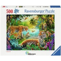 Tiger Family in Oasis 500 biter Ravensburger Puzzle Puslespill