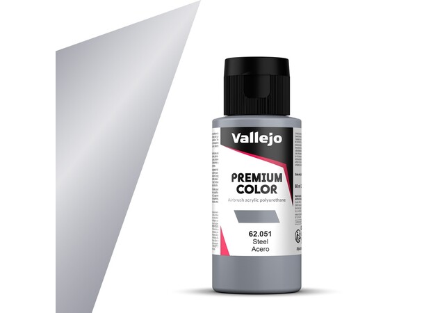Vallejo Premium Steel 60ml Premium Airbrush Color 