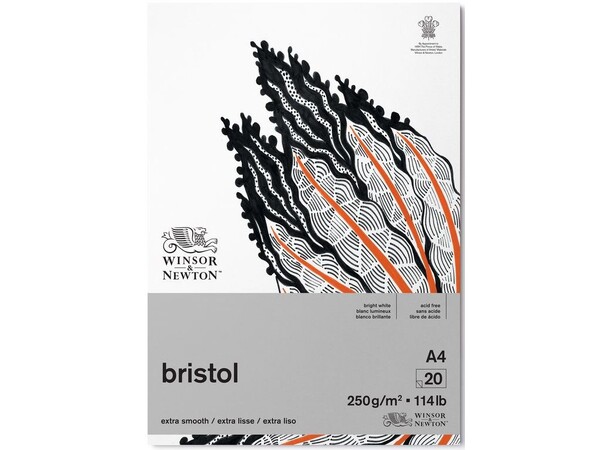 Airbrush Papper A4 - 20 sidor Winsor & Newton Bristol 250g 