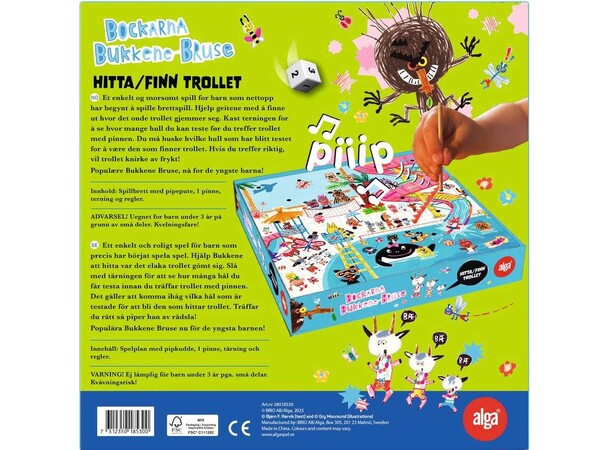 Bockarna Bruse Hitta Trollet Brädspel Svensk utgåva 