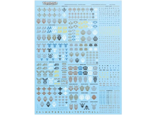 Dwarfen Mountain Holds Transfer Sheet Warhammer The Old World 