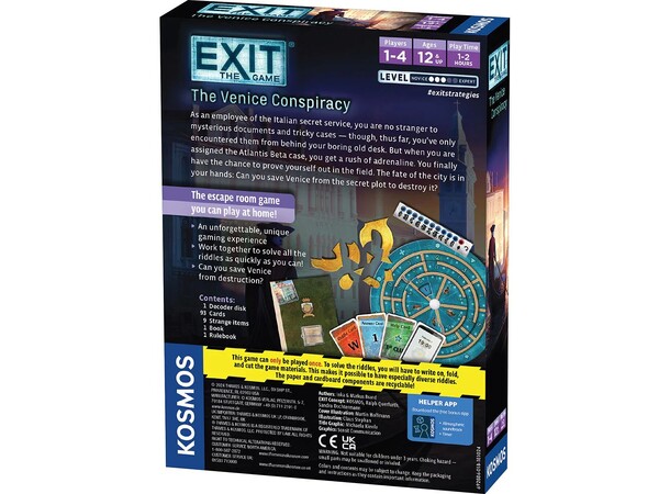 EXIT 16 Konspirationen Venedig Brädspel Svensk utgåva 