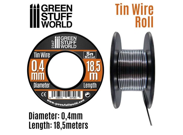 Flexible Tin Wire Roll - 0,4mm (18,5 m) Green Stuff World 
