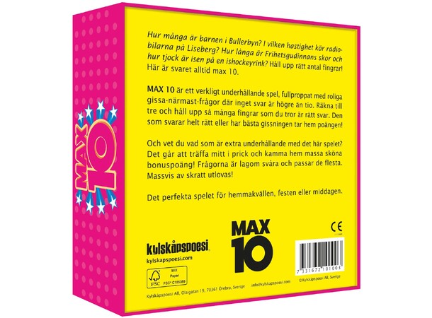 Max 10 Partyspel Svensk utgåva 