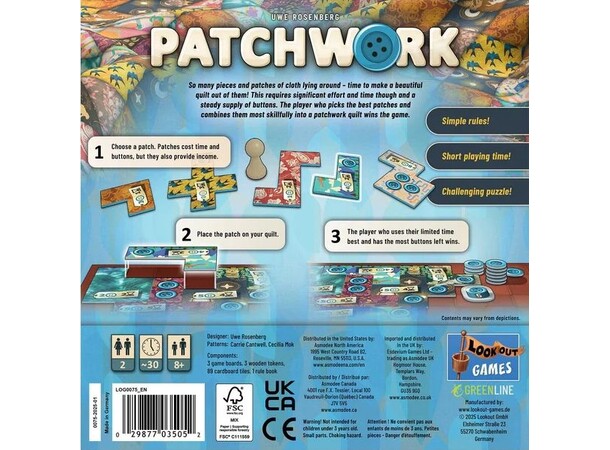 Patchwork Revised Edition Brettspill 