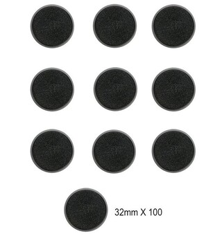 Plastbaser Svart Round - 32mm (100 stk) Citadel