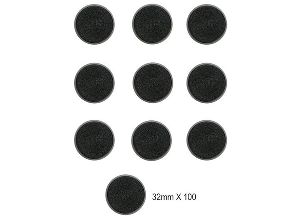 Plastbaser Svart Round - 32mm (100 stk) Citadel 